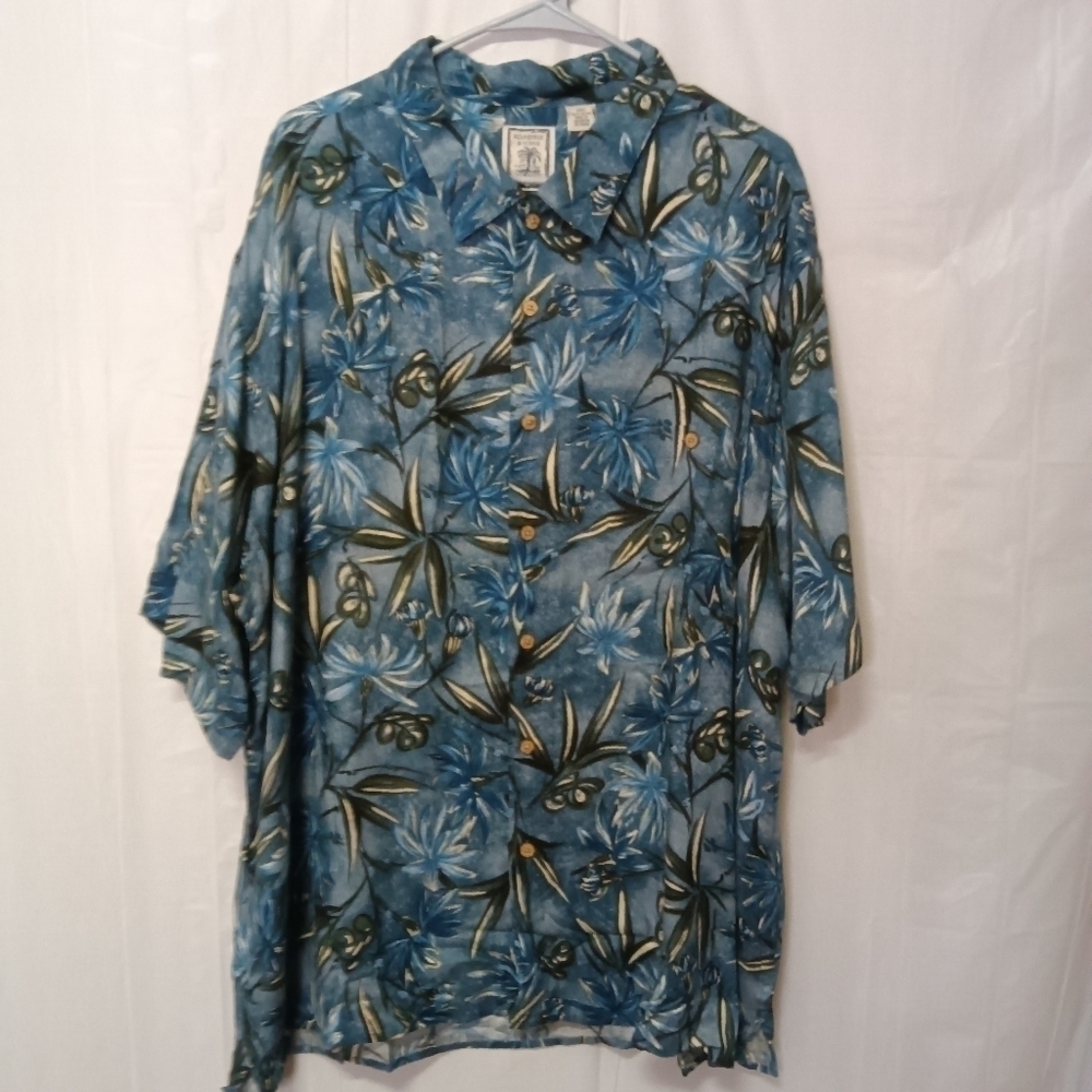 🦋 Roundtree & Yorke Men's Button Down Hawaiian Shirt 2XT